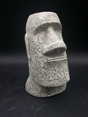 Easter Island Moai Head Statue Figure Pottery Bar Decor U.G. 2008 USA Tiki